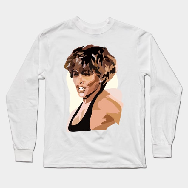 Tina Turner Long Sleeve T-Shirt by annamckay